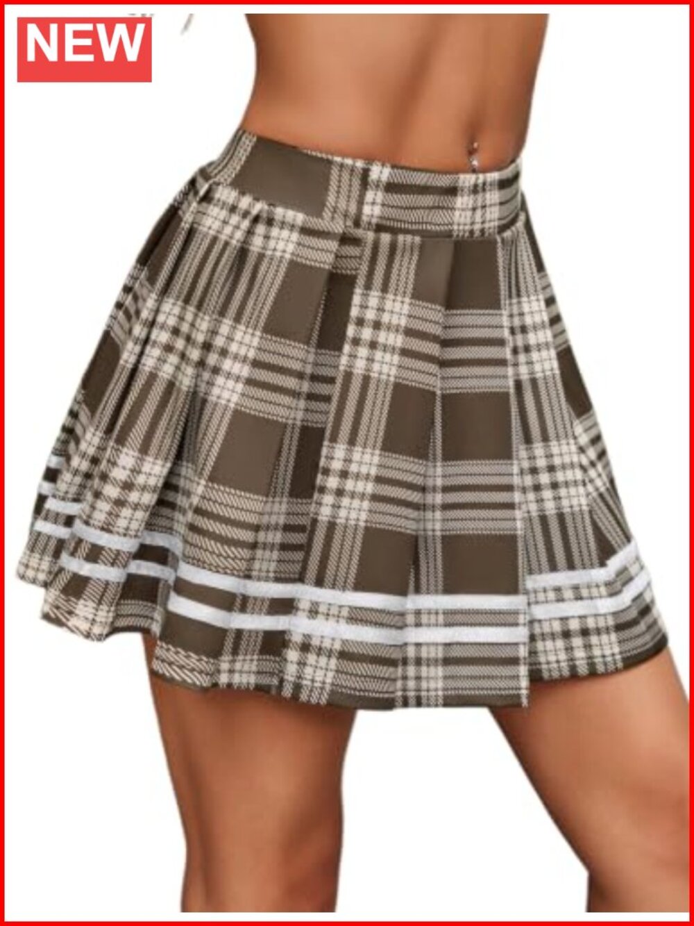 Pleated Mini Skirt High Waist A-Line School Girl Cheer Skirt